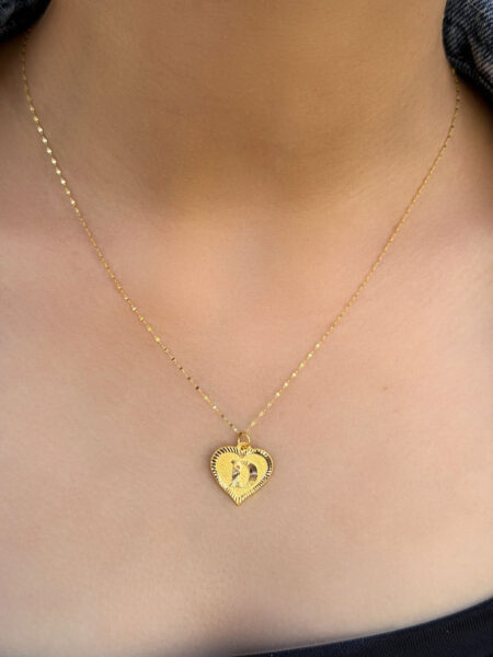 14 Ayar Altın D Harli Kalp Kolye