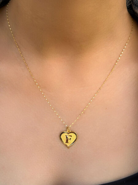 14 Ayar Altın F Harli Kalp Kolye