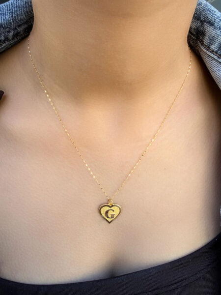 14 Ayar Altın G Harli Kalp Kolye