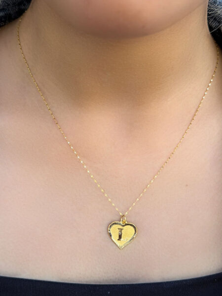 14 Ayar Altın L Harli Kalp Kolye