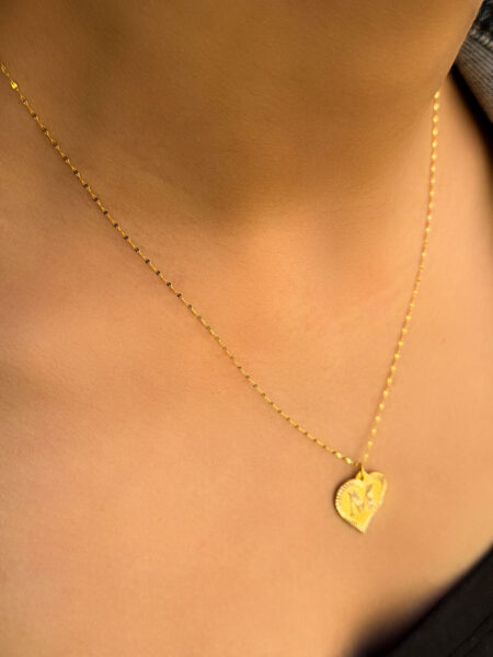 14 Ayar Altın M Harli Kalp Kolye