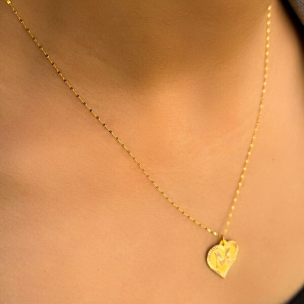 14 Ayar Altın M Harli Kalp Kolye