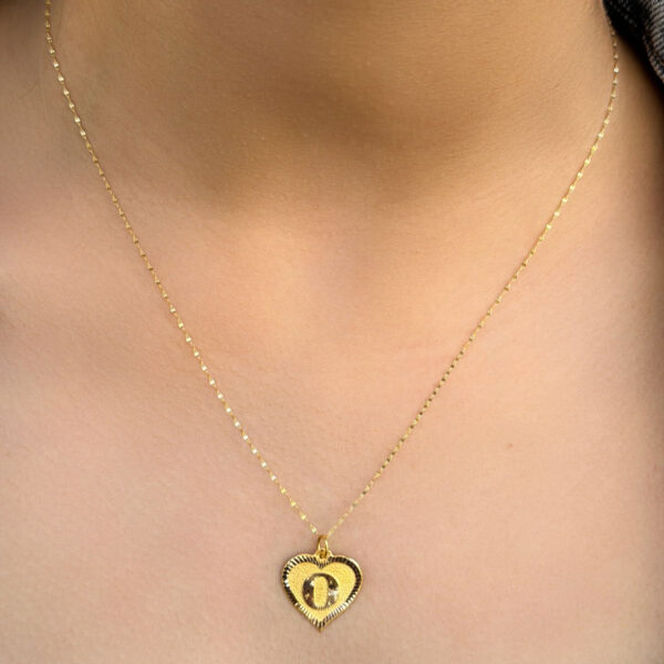 14 Ayar Altın O Harli Kalp Kolye