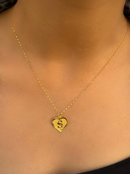 14 Ayar Altın Ş Harli Kalp Kolye