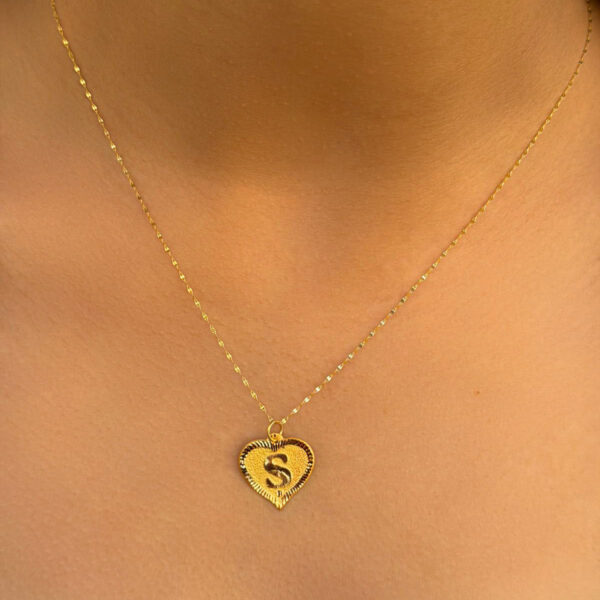 14 Ayar Altın Ş Harli Kalp Kolye