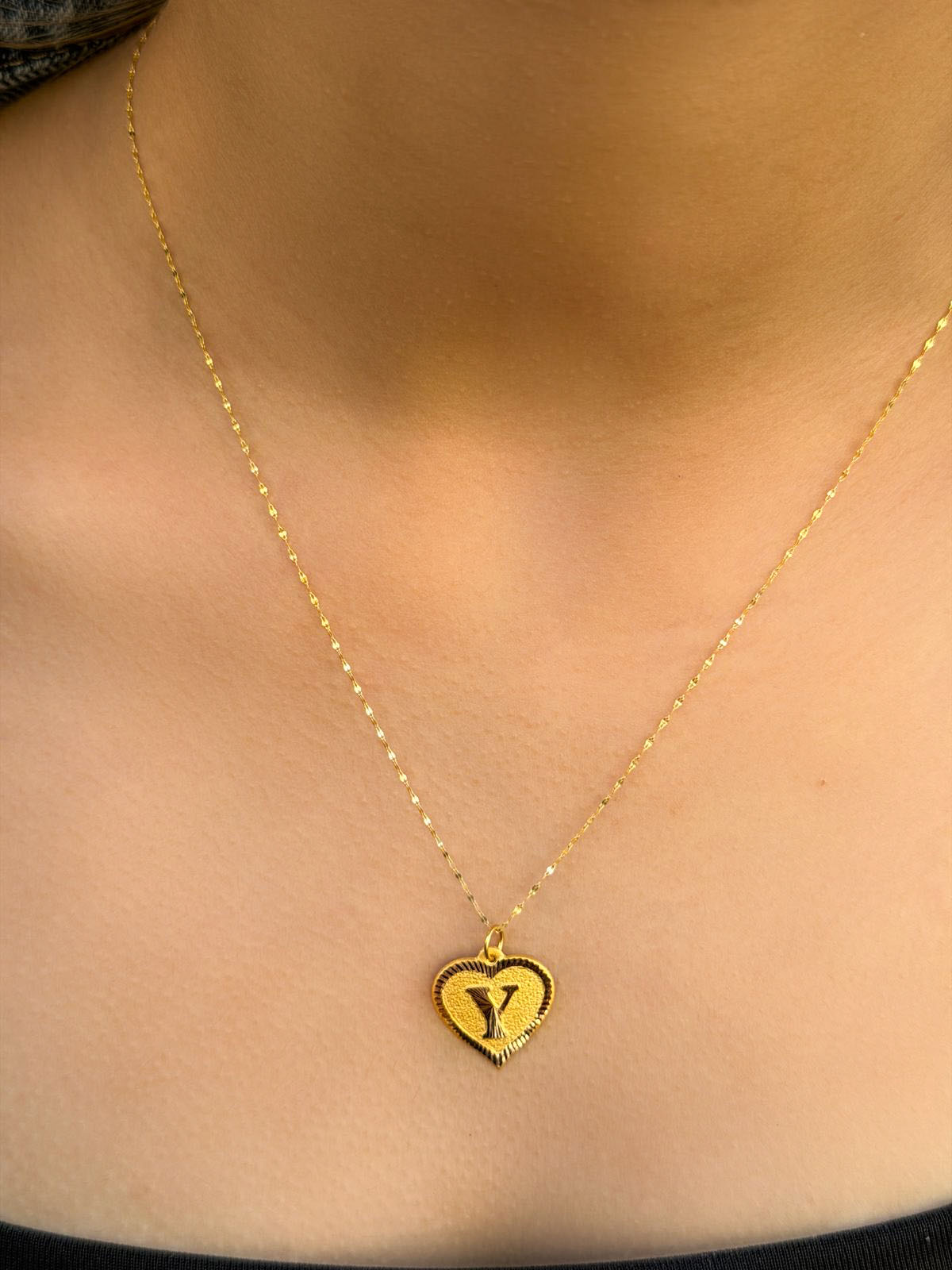 14 Ayar Altın Y Harli Kalp Kolye