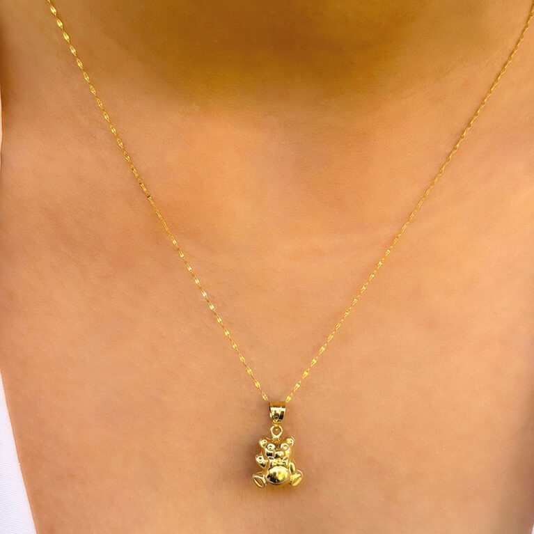 14 Ayar Altın Minik Ayıcık Kolye