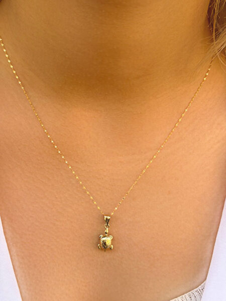 14 Ayar Altın Minik Kaplunbağa Kolye