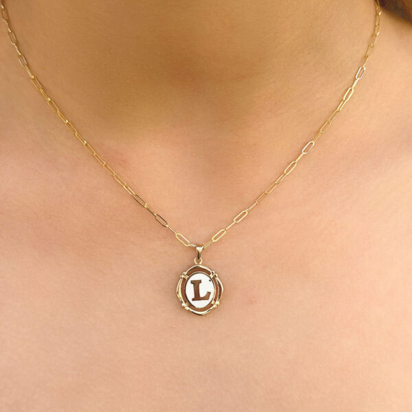 14 Ayar Retro L Harfi Kolye