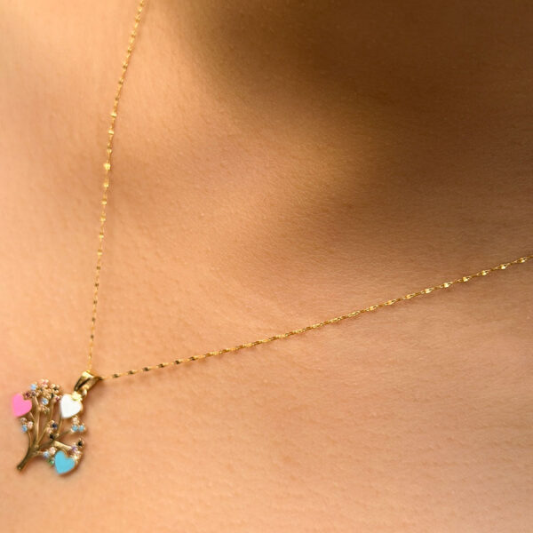 14 Ayar Altın Renkli Ağaç Kolye