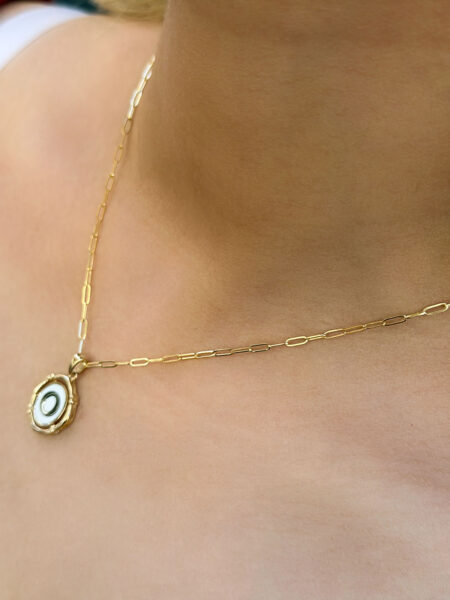 14 Ayar Retro O Harfi Kolye