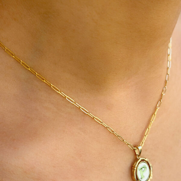 14 Ayar Retro P Harfi Kolye