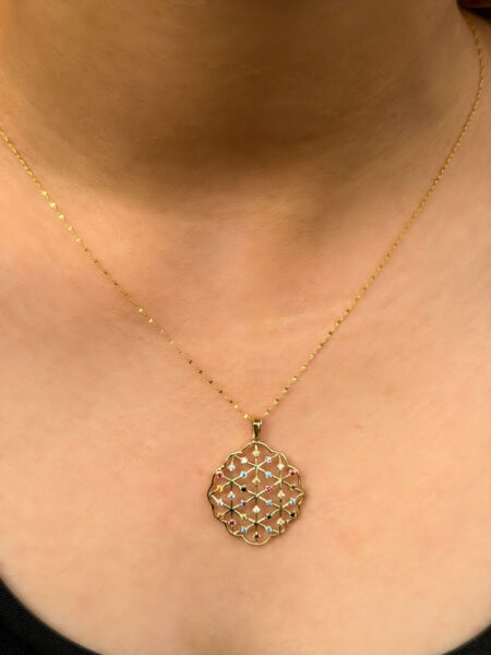 14 Ayar Renkli Yaşam Ağacı Kolye