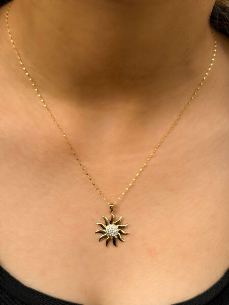 14 Ayar Altın Rüzgar Gülü Kolye