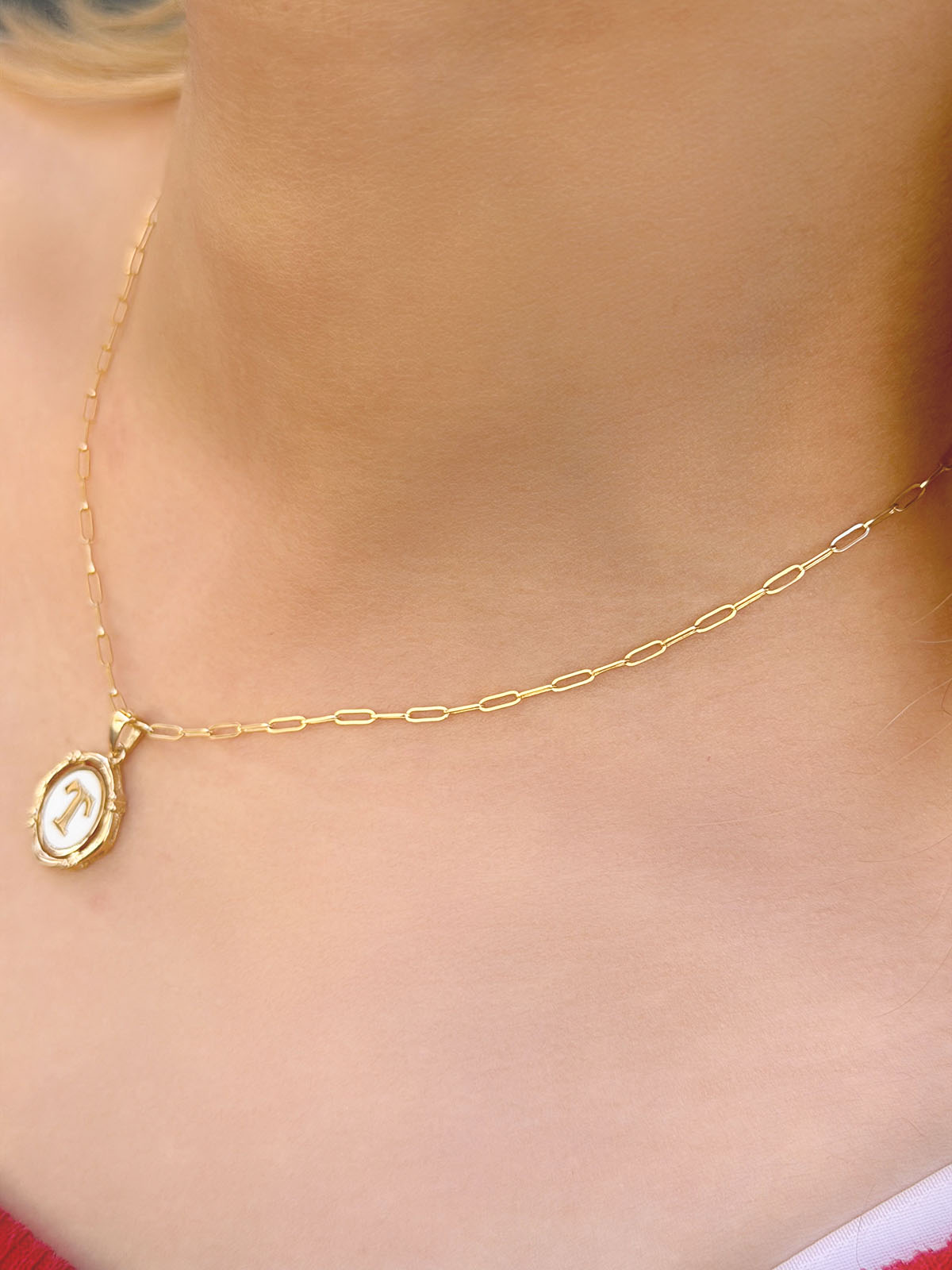 14 Ayar Retro T Harfi Kolye