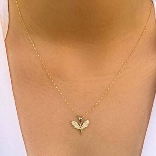 14 Ayar Altın Melek Tasarım Kolye