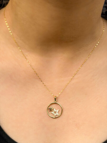 14 Ayar Altın Yıldız Tasarım Kolye