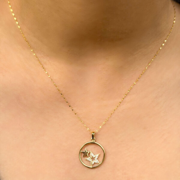 14 Ayar Altın Yıldız Tasarım Kolye