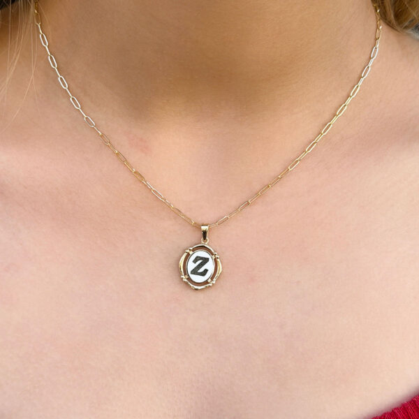 14 Ayar Retro Z Harfi Kolye