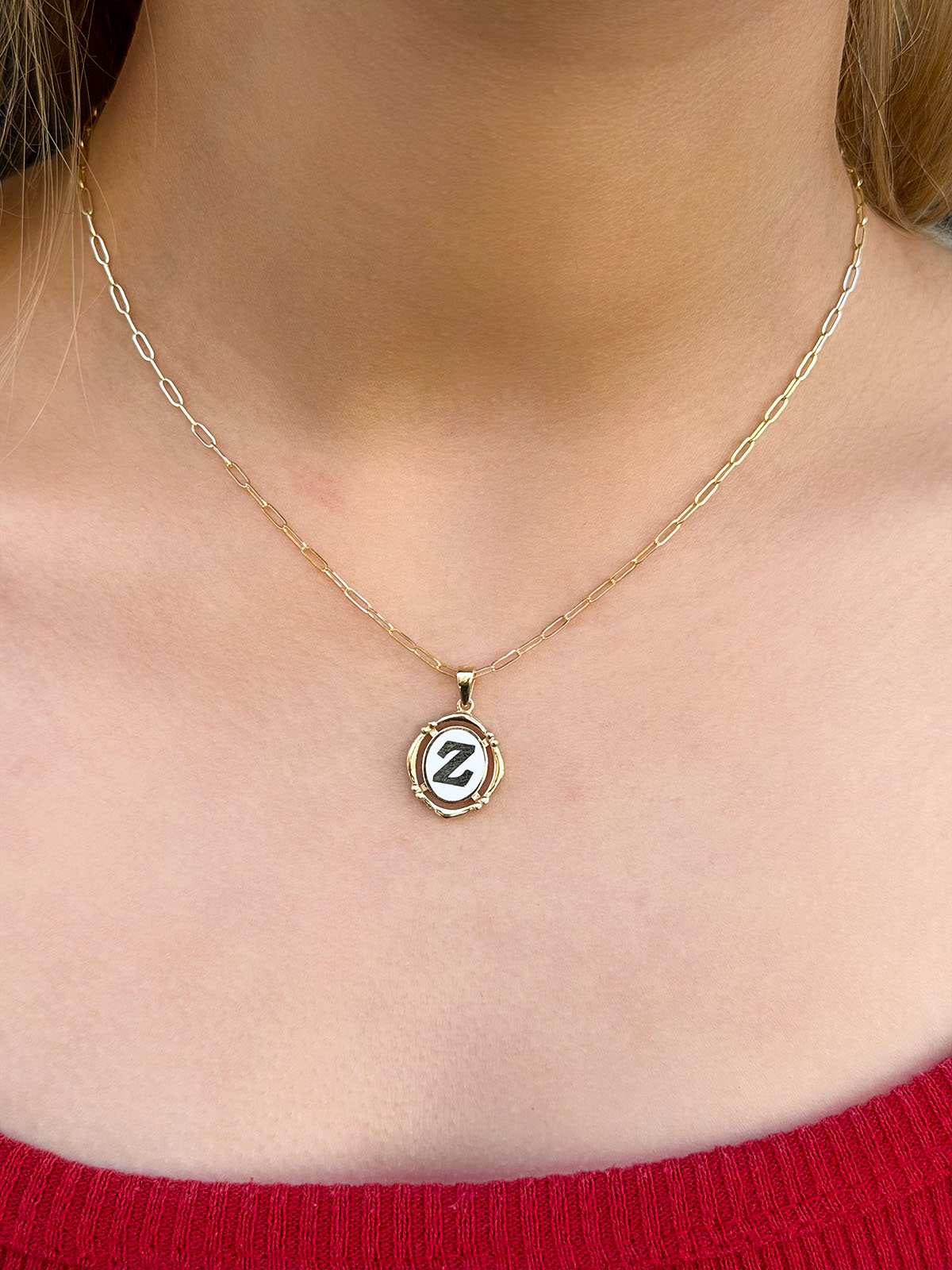 14 Ayar Retro Z Harfi Kolye