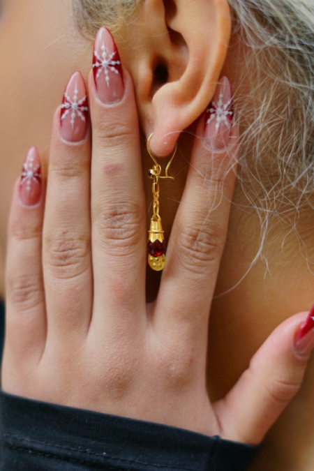 14 Ayar Altın Nar Tanesi Küpe