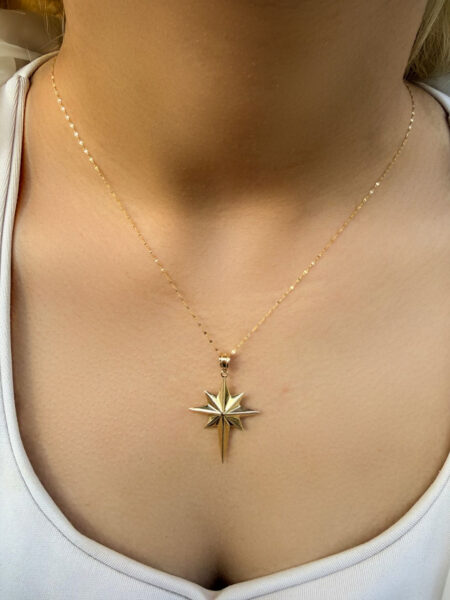 14 Ayar Altın Büyük Kuzey Yıldızı Kolye