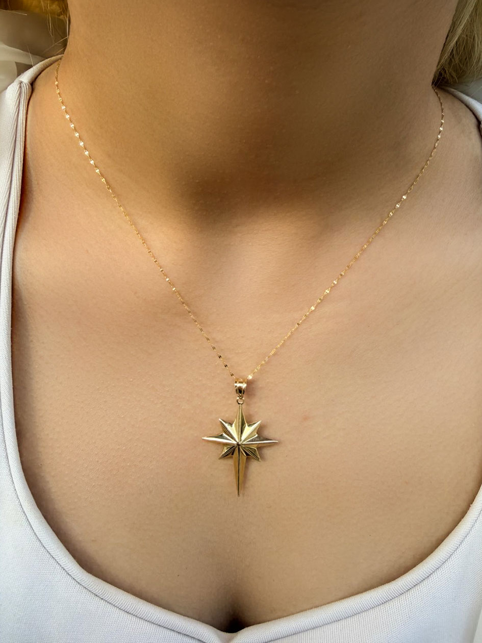 14 Ayar Altın Büyük Kuzey Yıldızı Kolye