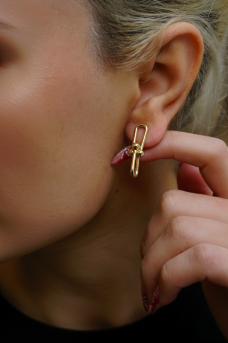 14 Ayar Altın Orta Boy Tiffaniy Küpe