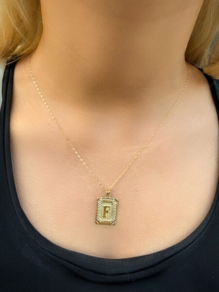 14 Ayar Altın Nostalji F Harfli Kolye