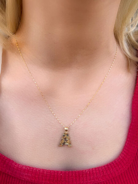 14 Ayar Füzyon A Harfli Kolye