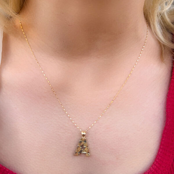 14 Ayar Füzyon A Harfli Kolye