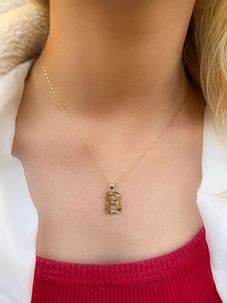 14 Ayar Füzyon B Harfli Kolye