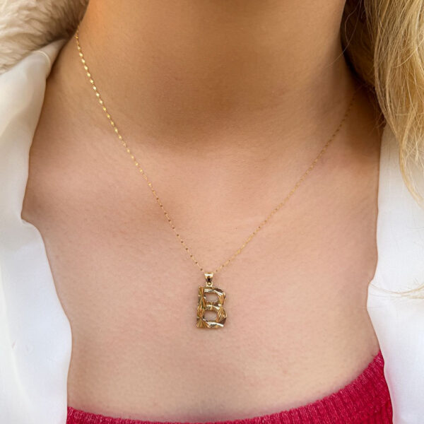 14 Ayar Füzyon B Harfli Kolye