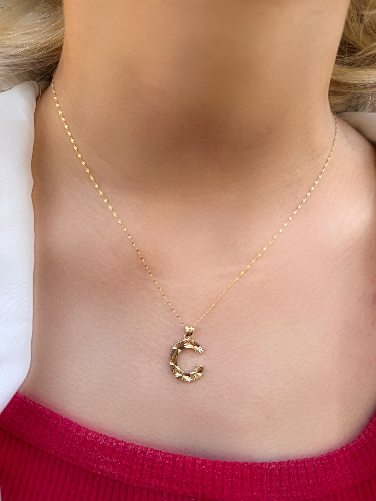 14 Ayar Füzyon C Harfli Kolye