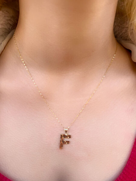 14 Ayar Füzyon F Harfli Kolye