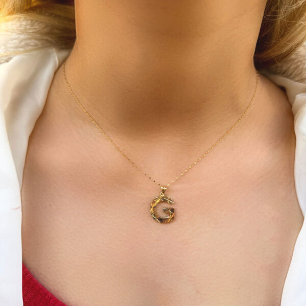 14 Ayar Füzyon G Harfli Kolye