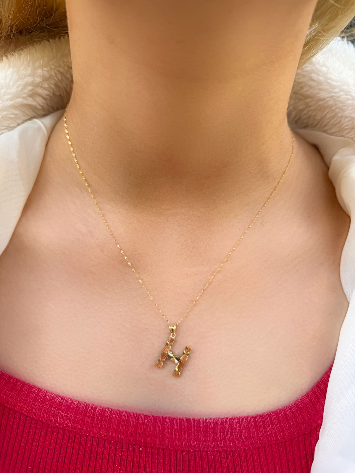 14 Ayar Füzyon H Harfli Kolye