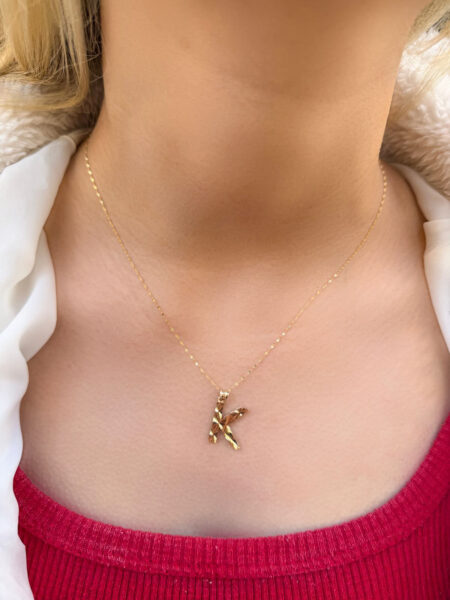 14 Ayar Füzyon K Harfli Kolye