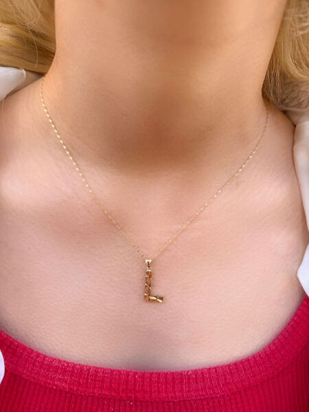 14 Ayar Füzyon L Harfli Kolye