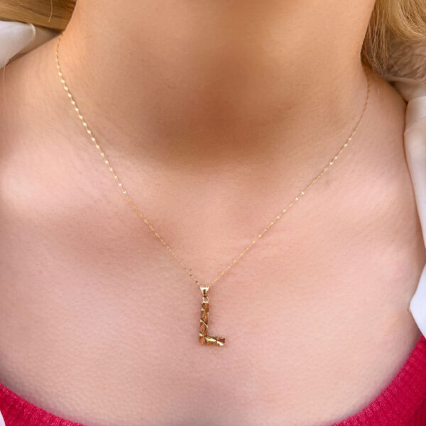 14 Ayar Füzyon L Harfli Kolye