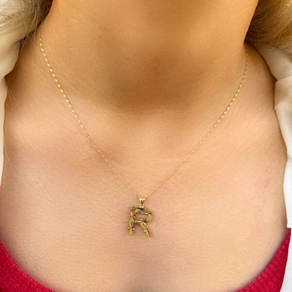 14 Ayar Füzyon R Harfli Kolye