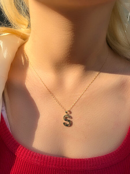 14 Ayar Füzyon S Harfli Kolye