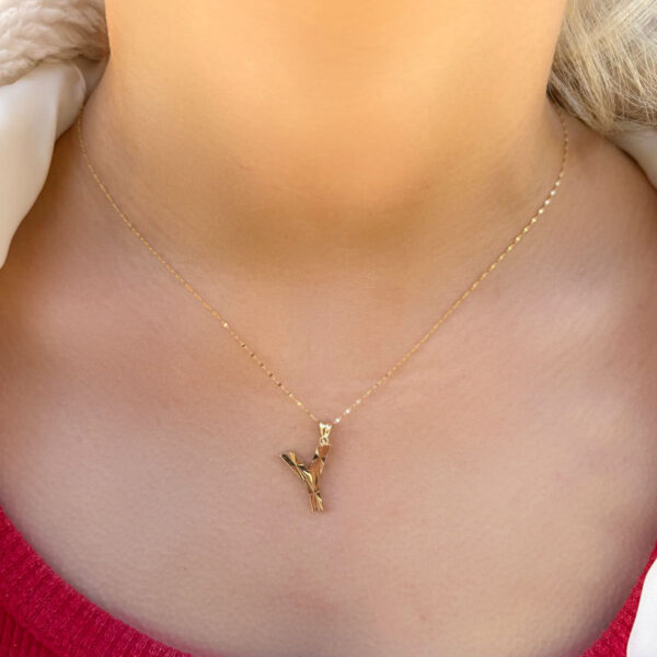 14 Ayar Füzyon Y Harfli Kolye