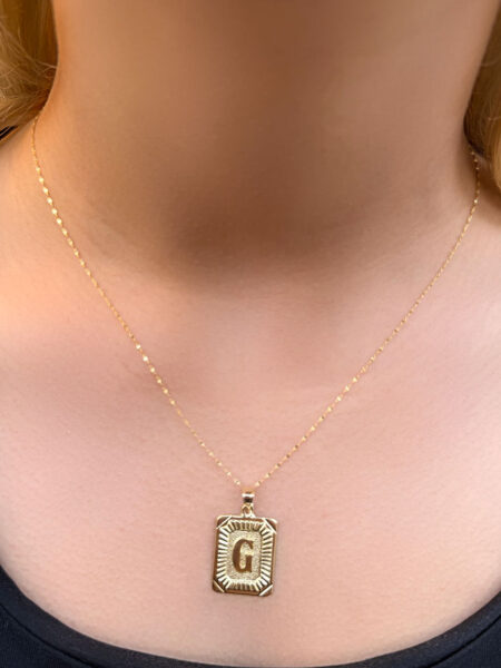 14 Ayar Altın Nostalji G Harfli Kolye