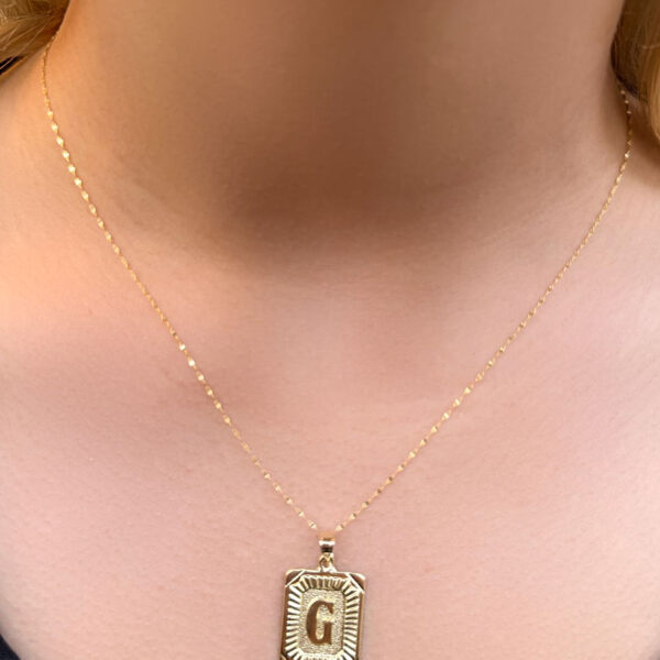 14 Ayar Altın Nostalji G Harfli Kolye