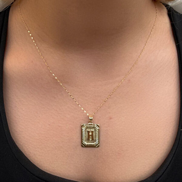 14 Ayar Altın Nostalji H Harfli Kolye