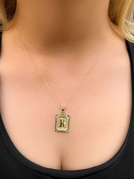 14 Ayar Altın Nostalji K Harfli Kolye
