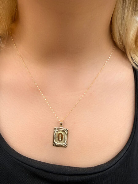 14 Ayar Altın Nostalji O Harfli Kolye