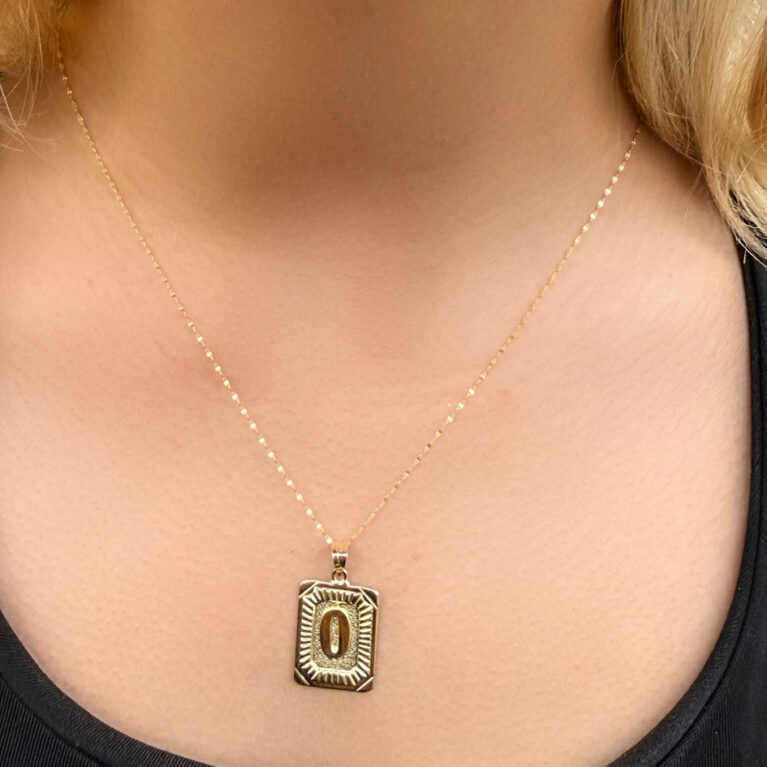 14 Ayar Altın Nostalji O Harfli Kolye