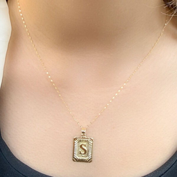 14 Ayar Altın Nostalji Ş Harfli Kolye